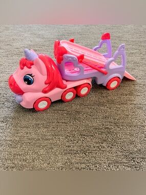 Unicorn Toy Carrier Truck, with Light & Sound, Girl Toddler Age 3+